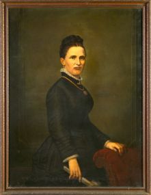 John Aubery (German/American, 1810-1893) "Portrait of a Matron with Gold Locket"