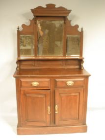 Mahogany Sideboard with Beveled Mirror