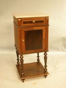 walnut Marble Top Night Stand