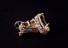 4 Diamond Rope Estate Clip Earring