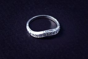 Platinum Diamond Sapphire Ring Guard