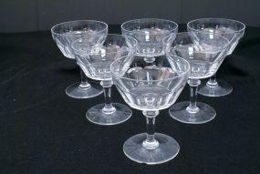 Set of Six Clear Glass Sherberts