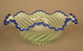Fenton "Blue Ridge" Crested French Opalescent Spiral Brides Bowl