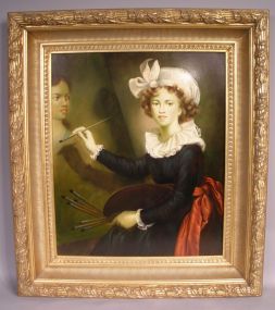 "Young Artist" Oil Painting in Gold Gild Frame