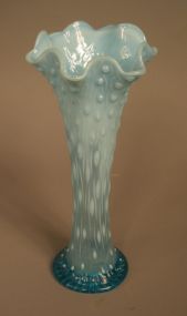 Northwood Blue Opalescent "Tree Trunk" Swung Vase