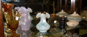 Collection of 4 pieces of Carnival, Fenton, and More