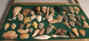 Collection of MS Native American Arrow Heads and other items