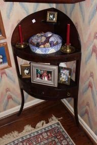 Early Mahogany Corner Bowl and Pitcher Stand