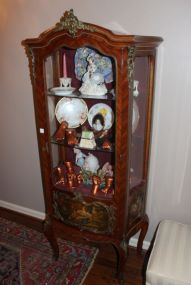 French Ormolu One Door Vernon Martin Curio Cabinet