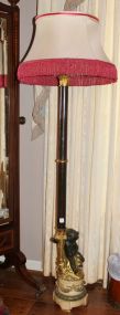 Marble and Bronze Cupid Floor Lamp