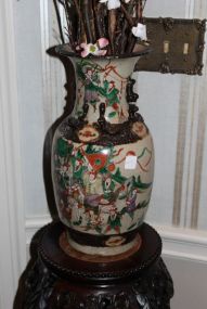 Oriental Porcelain Vase with Applied Dragons