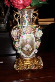 Large Old Pairs Vase with Bronze Mounts