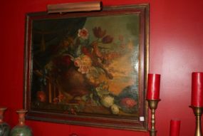 Floral Oil Painting with Tassel Swags