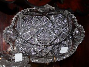 Large Cut Glass Oval Dish