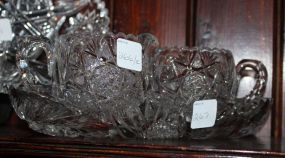 Cut Glass Creamer and Sugar