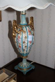 Small Hand Painted Porcelain Lamp