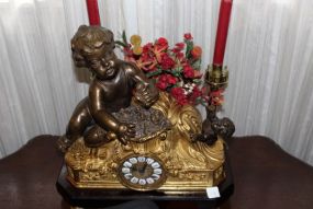 Large Bronze Cherub Clock