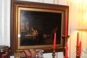 Oil Painting of Mother and Two Children