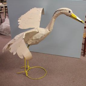 Metal Crane Yard Sculpture