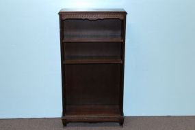 Three Shelf Vintage Bookcase with Greek Key Moulding