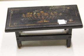 Small Black Stenciled Stool
