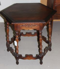 Walnut Hexagon Lamp Table