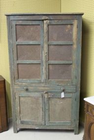 Green Primitive Cabinet 6-Tin Pie Safe