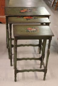 Nest of Three Painted Tables