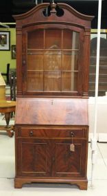 Mahogany Dropfront Desk with Bookcase Top