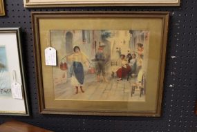 Woman with Water Buckets Picture