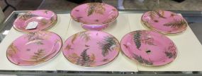 Six Piece Pink Porcelain Snack Set
