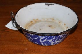 Blue and White Enamel Bowl