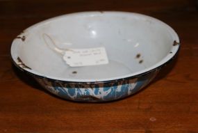 Blue and White Enamel Bowl