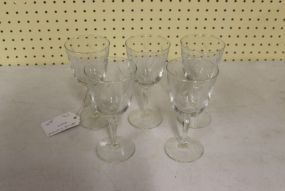 Set of Five Etched Stems