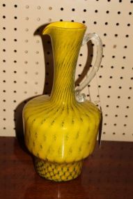 Yellow Art Glass Pitcher