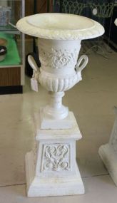 Cast Iron Lion Head Two Piece Urn
