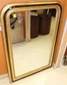 Louis Philippe Black and Gilt Mirror