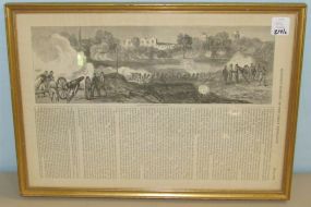 Double Sided Framed Page "Harper's History of The Great Rebellion" July 1863