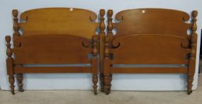 Pair of Continental Furniture Company Maple Twin Beds