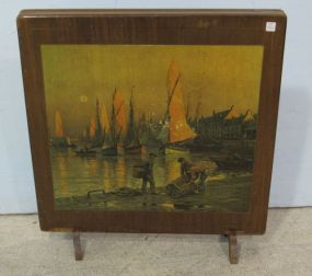 Applied Print Wooden Card Table Stand