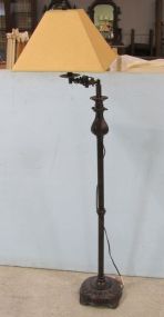 Floor Lamp with Paper Shade and Swing Arm