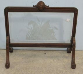 Etched Glass Fire Screen