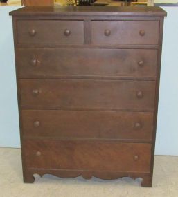 Six Drawer Bracket Foot Chest of Drawers