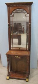 Hall Mirror Hat Rack with Faux Drawer