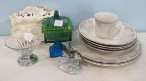 China, Covered Ceramic Box, Glass Candy Dish, Dolphins and a Parfait