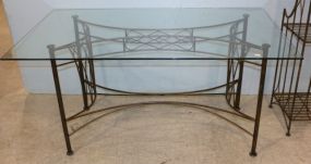 Iron Table with Glass Top