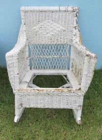 White Wicker Rocker