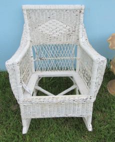 White Wicker Rocker