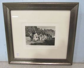 Roland Feeman Original Photograph Matted and Framed, "Spring Hill Congregation Going To River Baptism"