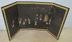 Hand Painted Four Panel Silk Screen